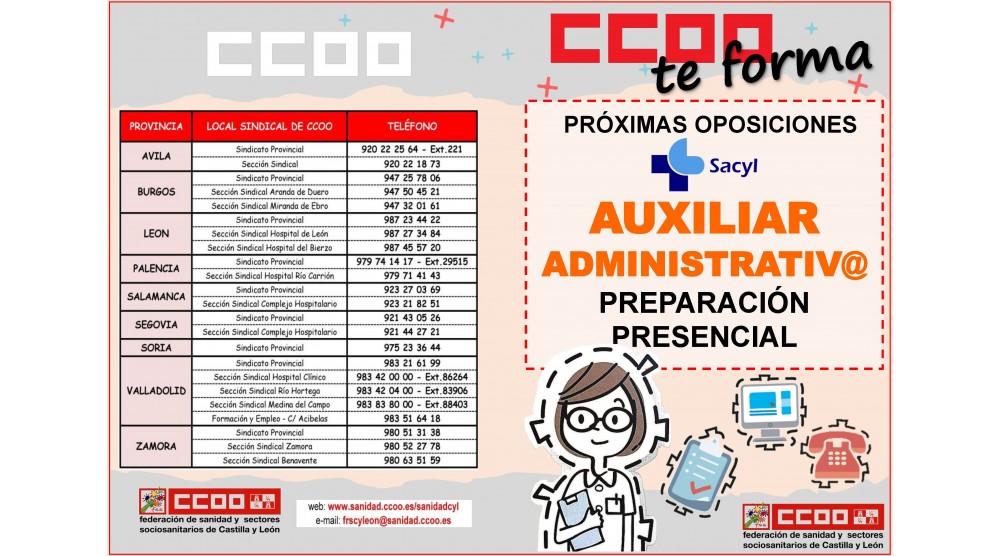 Preparación Oposiciones SACYL para Auxiliar Administrativ@